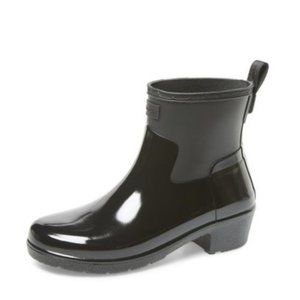 Hunter Refined Low Heel Biker Rain Boot